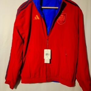 ADIDAS MEN'S SPAIN 2022 WORLD CUP REVERSIBLE ANTHEM JACKET SMALL HE8920